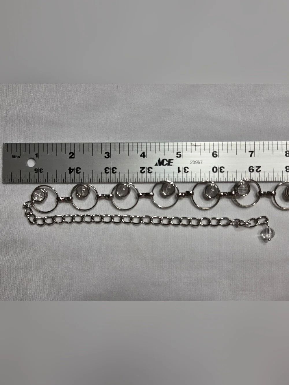 Elegant Silver-Tone Crystal Circle-Link Belt - Women Accessories